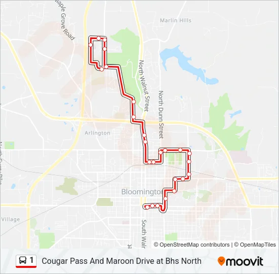1 Bus Line Map