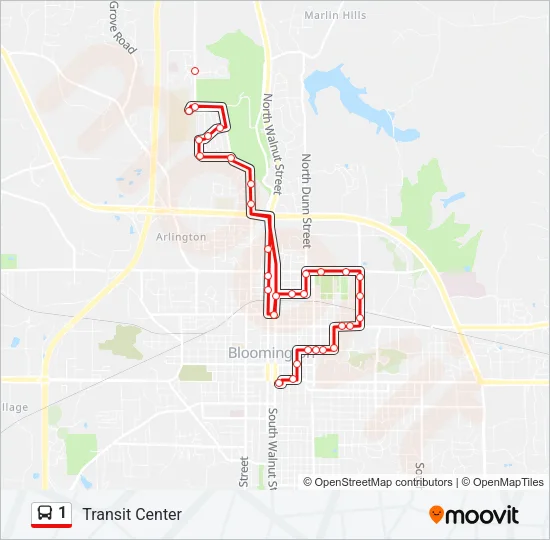 1 Bus Line Map