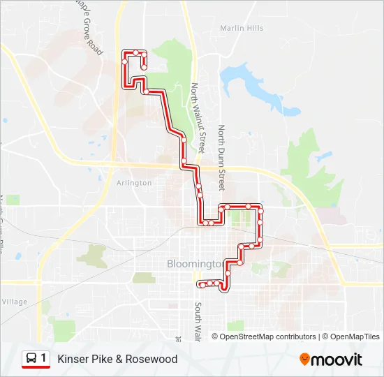 1 Bus Line Map