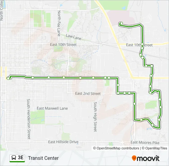 3E Bus Line Map