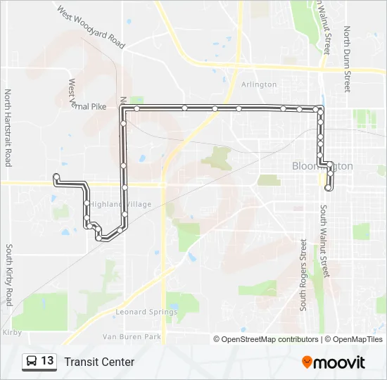 13 Bus Line Map