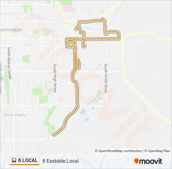 Mapa de 8 LOCAL de autobús