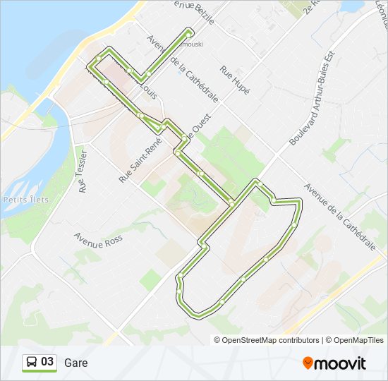 Plan de la ligne 03 de bus