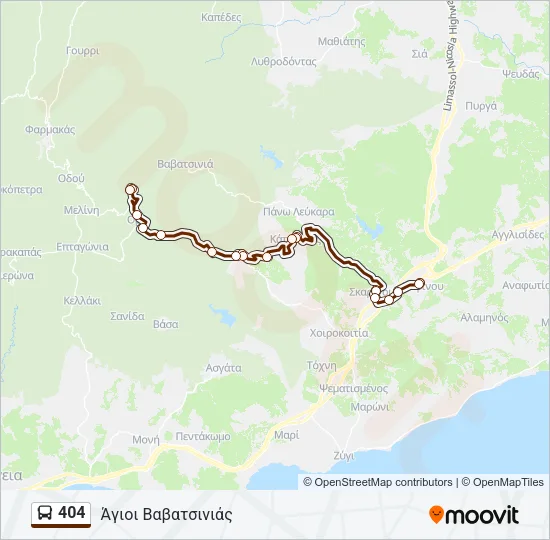 404 Bus Line Map