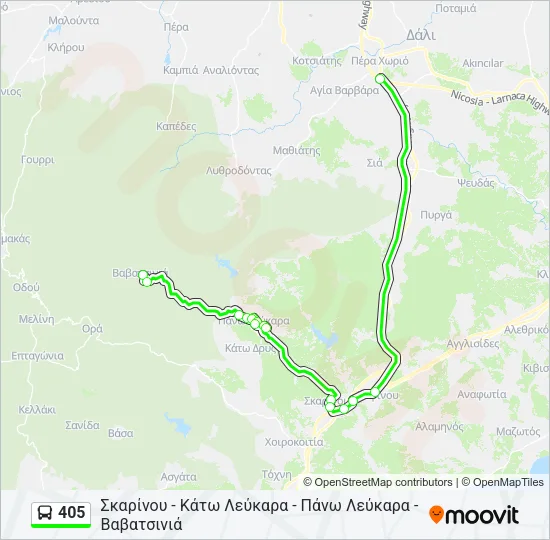405 Bus Line Map