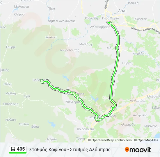 405 Bus Line Map