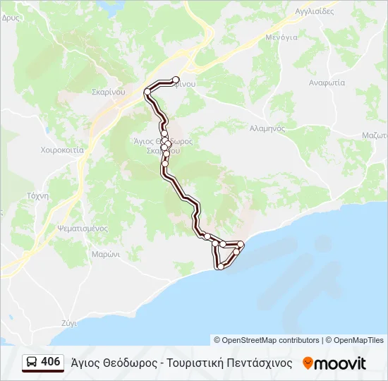 406 Bus Line Map