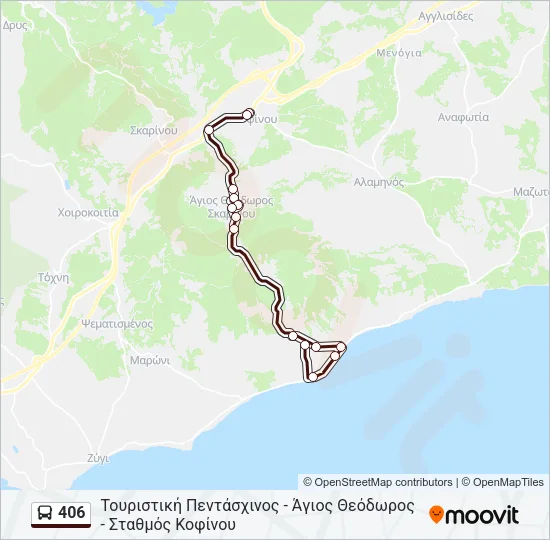 406 Bus Line Map