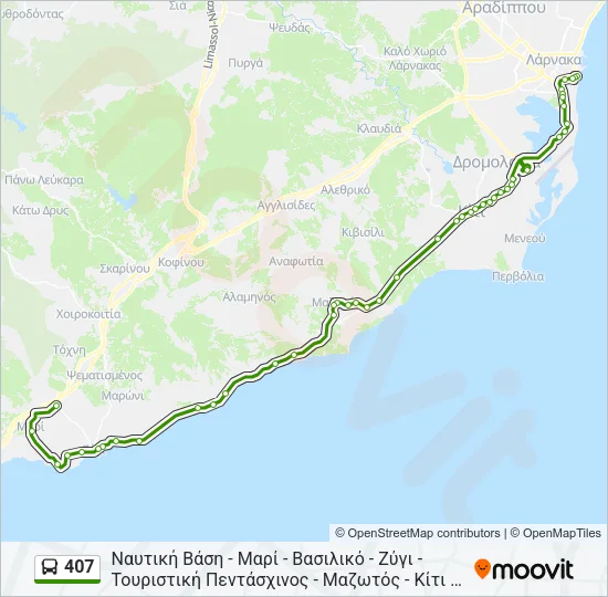 407 Bus Line Map