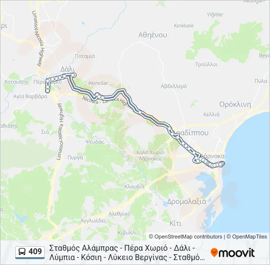 409 Bus Line Map