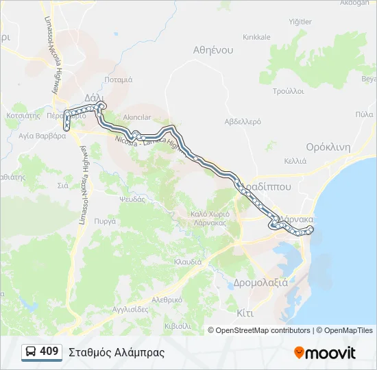 409 Bus Line Map