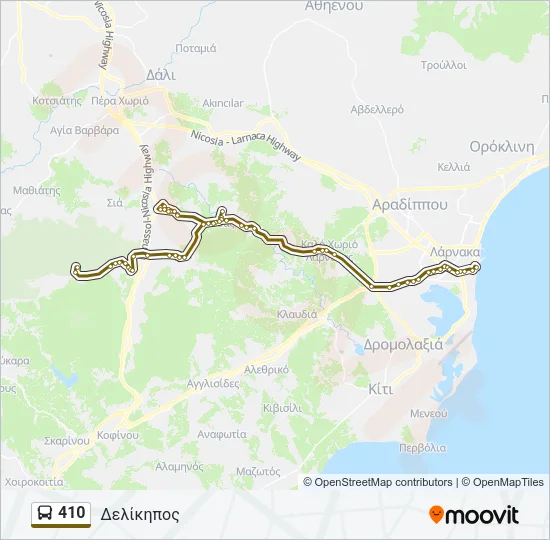 410 Bus Line Map