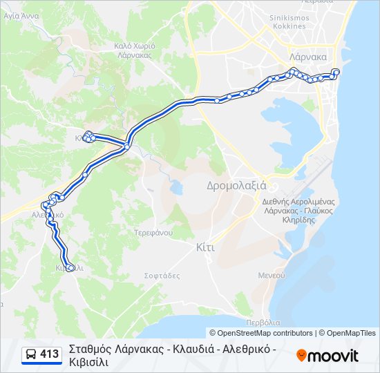 413 bus Line Map