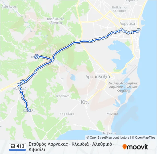 413 Bus Line Map