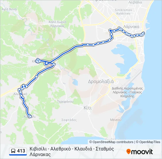 413 Bus Line Map
