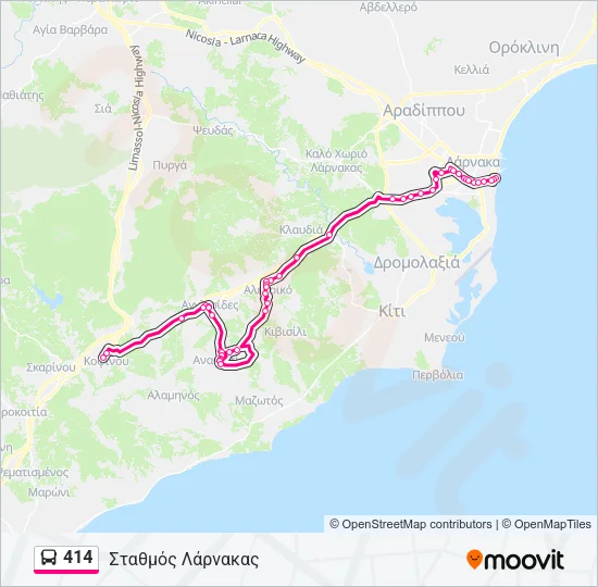 414 Bus Line Map