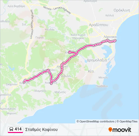 414 Bus Line Map