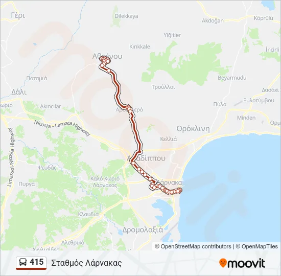 415 Bus Line Map