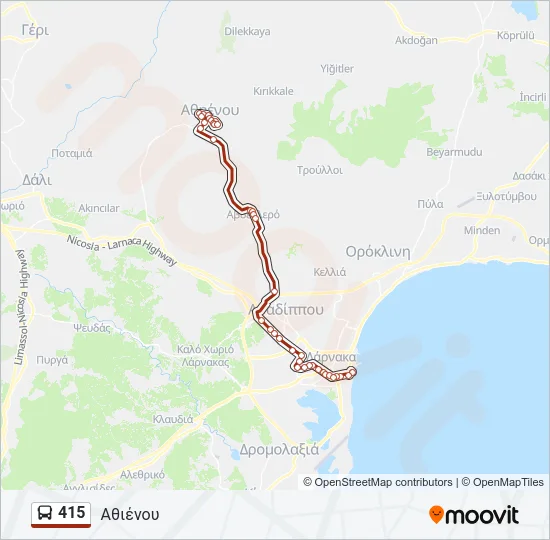 415 Bus Line Map