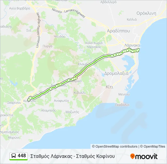 448 Bus Line Map