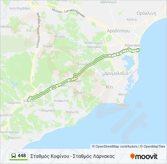448 Bus Line Map