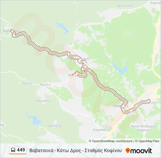 449 Bus Line Map