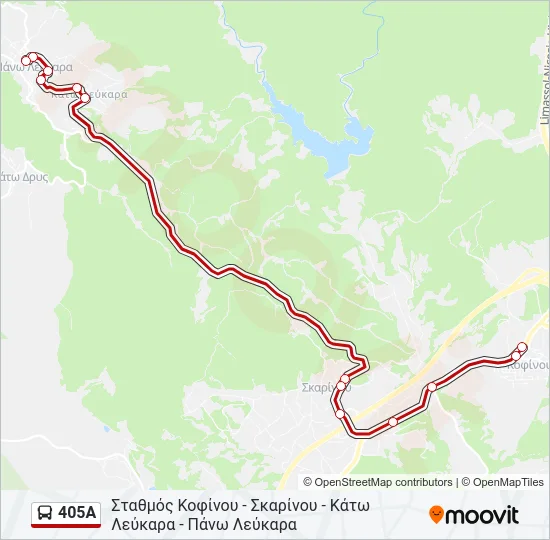 405A Bus Line Map