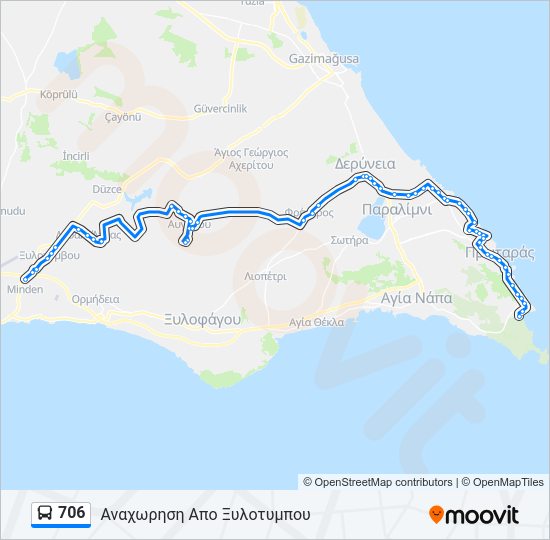 Χάρτης Γραμμής 706 