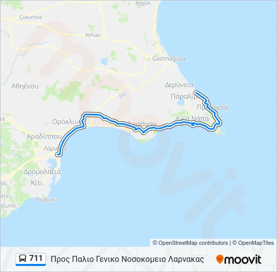 711  Line Map