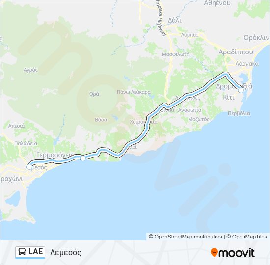 Χάρτης Γραμμής LAE λεωφορείο