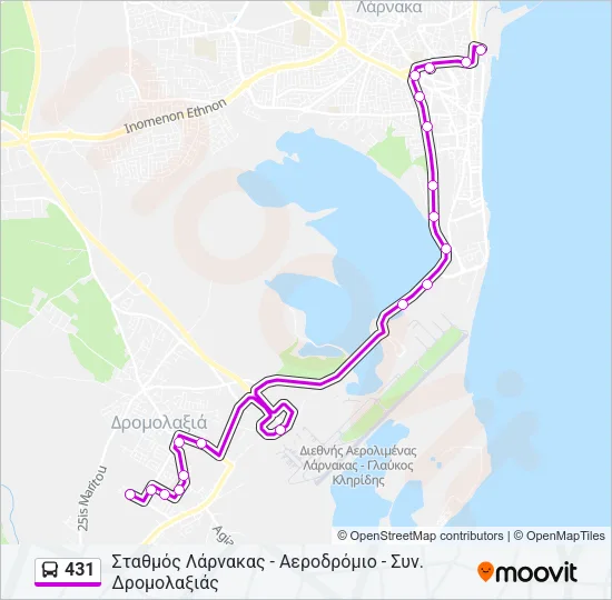 431 Bus Line Map