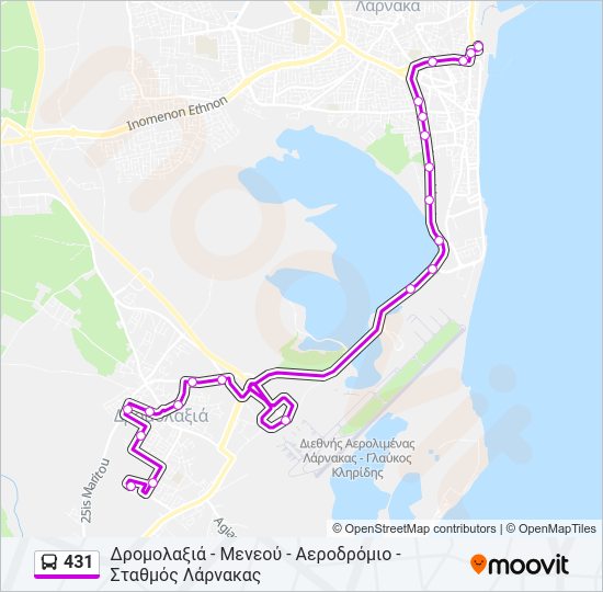 Χάρτης Γραμμής 431 λεωφορείο