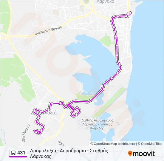 431 Bus Line Map