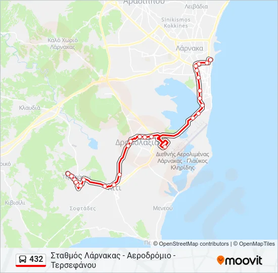 432 Bus Line Map