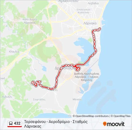 432 Bus Line Map