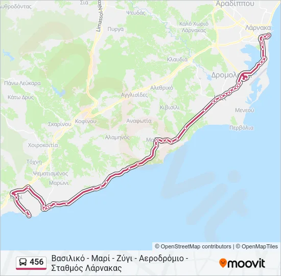 456 Bus Line Map