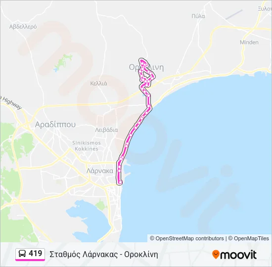 419 Bus Line Map