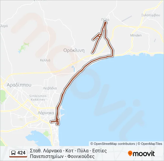 424 Bus Line Map