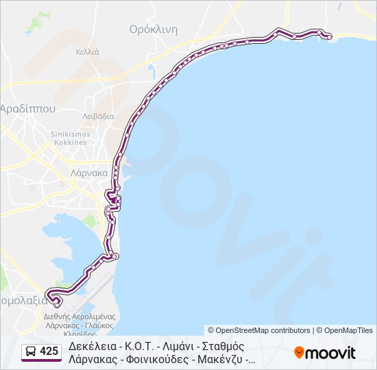 425 bus Line Map