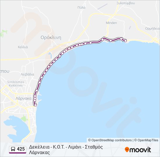 425 bus Line Map