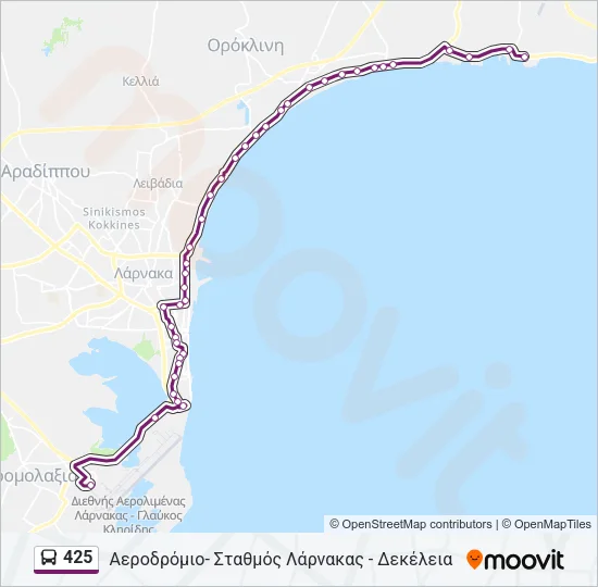 425 Bus Line Map