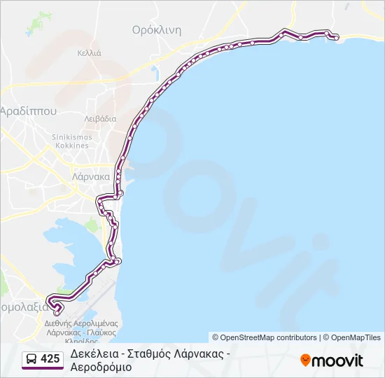 425 Bus Line Map