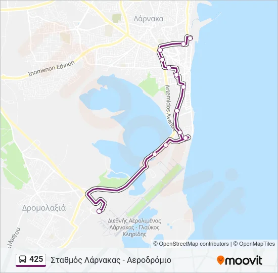 425 Bus Line Map