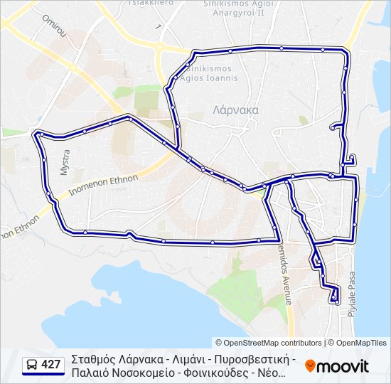Χάρτης Γραμμής 427 λεωφορείο