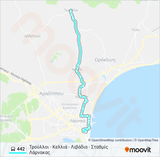 442 Bus Line Map