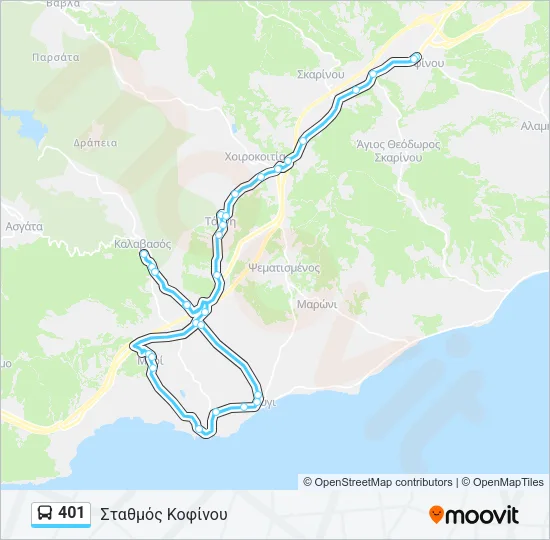 401 Bus Line Map