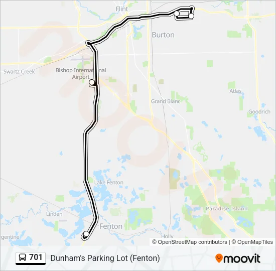 701 Bus Line Map