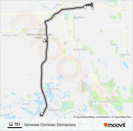 701 Bus Line Map