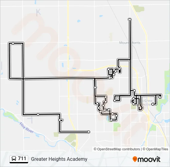 711 Bus Line Map