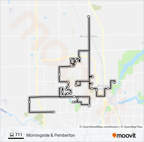 711 Bus Line Map